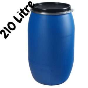 210 litre open top blue HDPE plastic drums for sale