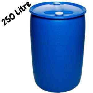 250 Litre closed top plastic drums