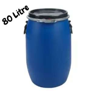 80 litre open top blue HDPE plastic drums for sale