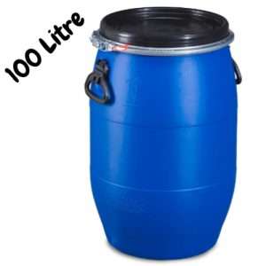 100 litre open top blue HDPE plastic drums